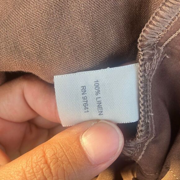 J. Jill 100% linen super wide leg high rise brown Lagenlook 628 - Picture 6 of 7